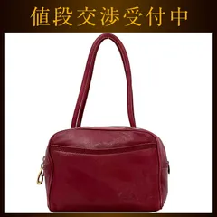 ロエベ ハンドバッグ ボルドー アナグラム 美品 ナッパ レザー 中古