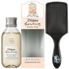 【セット買い】WetBrush(ウェットブラシ) パドル ディタングラー ヘアブラシ ブラック 1本+ダイアン ボヌール オーガニック ヘアオイル グラースローズの香り 100ml