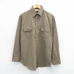 M/古着 長袖 シャツ メンズ 80s 茶系他 ブラウン チェック 25aug30 中古 トップス