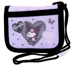 128895 キャラクター 財布 ウォレット  クロミ（ マイ メロディ ）（ パープル/ブラック系 ） マイメロ まいめろ サンリオ さいふ コインケース 二つ折り ファスナー RF ウォレット コンパクト