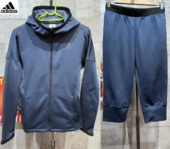 美品 レディース アディダス 七分丈 ジャージ 上下セットアップ S adidas フード パーカー