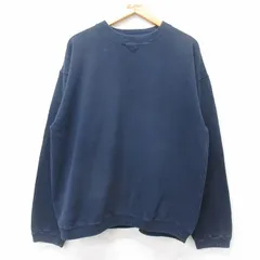XL/古着 チャンピオン champion 長袖 スウェット メンズ 00s 無地 クルーネック 紺 ネイビー 25sep11 中古 スエット トレーナー トップス