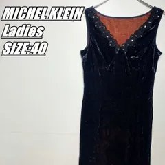 【国内古着】MICHEL KLEIN　ミッシェルクラン　ドレスワンピース　ベロア　レディース　サイズ表記40