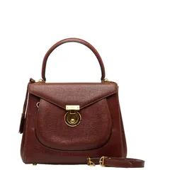 サルヴァトーレフェラガモ ガンチーニ ハンドバッグ ショルダーバッグ 2WAY 215618 ブラウン ゴールド レザー レディース Salvatore Ferragamo【1-0145424】