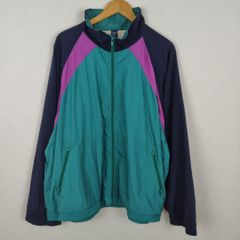 90s LANDS' END ランズエンド ナイロンジャケット 長袖 ジップアップ カラーブロック XLサイズ メンズ 古着 アメカジ