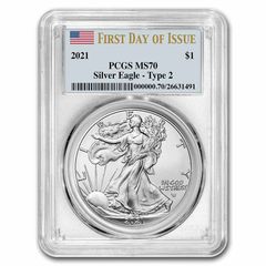 PCGS 2021年 フィラデルフィア シルバーイーグル MS70 銀貨 コイン