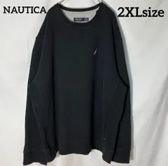 【NAUTICA】2XL ワンポイント　刺繍ロゴ　スウェット　トレーナー　オーバーサイズ　黒　US古着