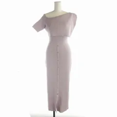 リエンダ rienda 22SS 2WAYワンショルニットタイトワンピース マキシ ロング 変形 アシメ 半袖 F 紫 パープル 110FS773-0570 /RO ■OF