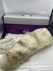 🦊【高級リアルファー】SAGA FOX サガフォックス ショール ホワイト 着物 成人式 晴れ着 和装 ティペット m7110