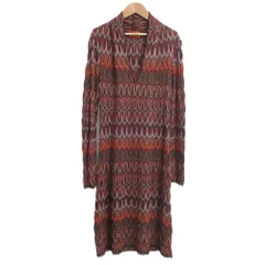 MISSONI ニットワンピース 長袖 Aライン wxc ミッソーニ MISSONI ワンピース 48 マルチ 緑 青 ニット 総