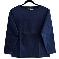 Le minor ルミノア 14ゲージ厚地ボートネックバスクシャツ 長袖 無地 col.MARINE ネイビー size.5 メンズ(日本サイズXL) フランス製