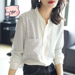 ワイシャツ レディース ブラウス シャツ 長袖 形態安定 ストライプ 仕事 フォーマル 就活 ビジネス 事務服 制服 ホワイト スーツ カジュアル