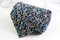 クリスチャンディオール ブランド ネクタイ シルク アラベスク 花柄 総柄 PO メンズ ブラック Christian Dior 【中古】