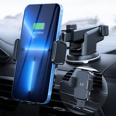 【数量限定】【2024最新強化版】車載ワイヤレス充電器 15W 急速 車載ホルダー スマホホルダー 車 自動開閉 iPhone 16/15 /14 /13/12/11シリーズ/XS/XR / 8 / Samsung S8 / S9 / S10 qi機種対応 4