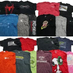 古着卸 まとめ売り カラーmix プリント 半袖Tシャツ 20枚セット (メンズ 2XL ) スヌーピー ナイキ 映画 キャラクター 中古 古着 MZ7371