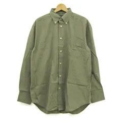 バナナリパブリック 長袖シャツ ストライプ柄 ボタンダウン トップス メンズ Mサイズ カーキ系 Banana Republic 【中古】のサムネイル