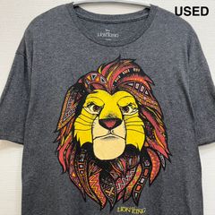 ユーズド 古着 ライオンキング ディズニー US古着 USA古着 アメカジ  Tシャツ ロゴ Tシャツ メンズ 半袖 かわいい 2XLサイズ ブラック 黒T