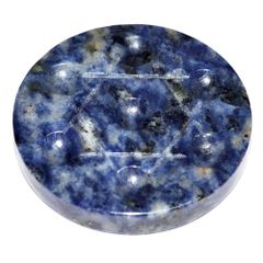 ソーダライト 50ｍｍの七星陣台座    ☆天然石 置石 浄化 お買い得
