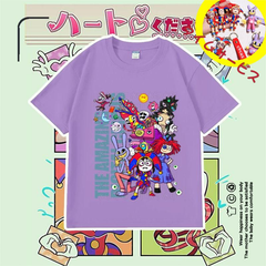 【春夏の新作！The Amazing Digital Circus's T-shirt！】デジタルサーカス 大人 子供 夏 春 半袖 トップス キッズ 子供服  誕生日用品 子供へのギフト ハロウィンクリ スマスギフト パープル/ブルー 100-160cm