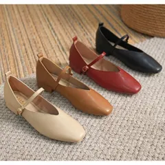 パンプス リゲッタ 春 靴 ストラップ レディース 歩きやすいウェッジヒール ヒール  パンプス 美脚  スクエア ぺたんこ シューズ コンフォートシューズ レディー