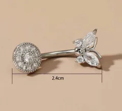 蝶々 へそピアス ボディピアス アクセサリー シルバー