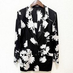 美品 LEONARD 花柄 テーラードジャケット L ブラック フローラル