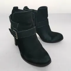 D.IANA ダイアナ ショートブーツ ブラック 黒 21.5 スエード レディース ヒール高約7.7cm 筒丈約9cm#12458