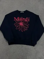 Mardi Mercredi(マルディメクルディ) プリンティング ロゴ トレーナー ネイビー