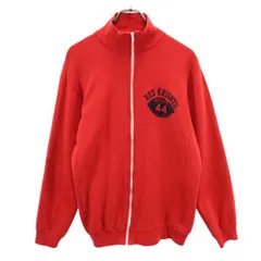 チャンピオン 80s ヴィンテージ USA製 ジップ プリント ジャケット L 赤 Champion 長袖トレーナー 裏起毛 メンズ 【中古】  【230412】