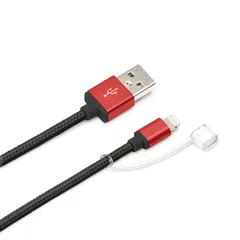PGA ライトニング ケーブル 充電･転送  2.4A 長さ1.2m レッド MFi認証 Lightningコネクタ