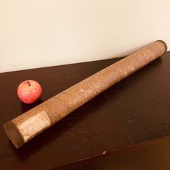 昭和レトロ　紙製（ボール紙）　図面ケース　丸筒ケース　ポスターケース　古いものの味あります　／古道具