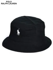 POLO RALPH LAUREN (ポロラルフローレン) ワンポイント コットン バケットハット RL710798567 メンズ (ブラック)