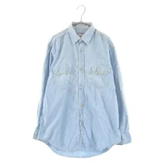 BLUE BLUE (ブルーブルー) スナップ ボタン 長袖シャツ ブルーのサムネイル
