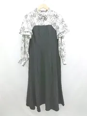 ◇ ⊂ スプレイプレミアム 総柄 長袖 ロング デザイン柄ワンピース サイズF ホワイト系　ブラック系 レディース E  【1507280006542】