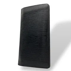 美品 LOUIS VUITTON ルイヴィトン ポルトフォイユ・ブラザ エピ 二つ折り長財布 ブラック 黒 ノワール レザー シルバー金具 メンズ M66542 W5