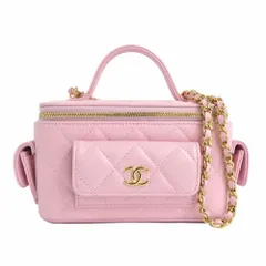 【名古屋】シャネル マトラッセ チェーンクラッチ ヴァニティ ピンク ゴールド金具 AP3017 キャビアスキン