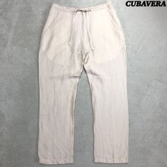 CUBAVERA イージーパンツ リラックスパンツ リネン 麻 ドローコード W30 生成り ナチュラル アイボリー オフホワイト 白系 キューバベラ