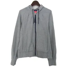 プーマ パーカー トップス ジップアップ スウェット スポーツウエア レディース Mサイズ グレー PUMA 【中古】