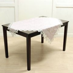 テーブルクロス はっ水 かわいい 花柄 ピンク ラベンダー トップクロス 正方形 撥水 高級 フラワー柄 110×110 はっ水 ジャガード織 布製 レース マルチクロス フラワー フリークロス 目隠しカバー