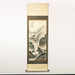 掛軸 韓国、朝鮮書画 張承業「風景」サイン　紙本 肉筆手描き Yahoo!オークション - 「朝鮮」掛軸 (書) の落札相場・落札価格