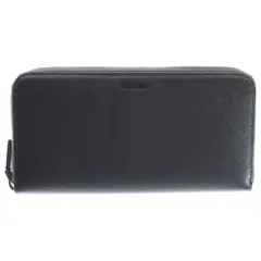 PRADA (プラダ) サフィアーノ ラウンドファスナー長財布 ブラック レザー 2ML317 ウォレット