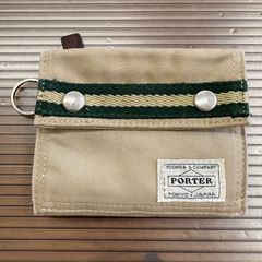 希少】STUSSY × PORTERコラボラウンドジップ コインケース カーキ