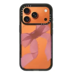 CASETiFY ピンクリボンデザイン／Magsafe マグネット対応 iPhone17/16/15/14/13/12 フルカバー耐衝撃ケース 黒フレーム／白フレーム選択可