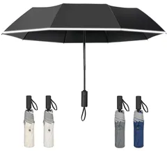 折りたたみ傘 ワンタッチ自動開閉 大きい おりたたみ傘 直径104cm【 超撥水加工・ 8本骨 晴雨兼用】耐風 豪雨対応 反射テープ 折り畳み傘 男女兼用 日傘 UVカット 紫外線遮断 反射テープ 軽量 折畳傘 収納ポーチ付き