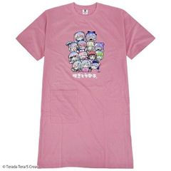 寺田てら Tシャツ トップス ワンピース イラスト スーパービックT 半袖 オーバーサイズ クリエイター ローズピンク 春夏