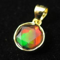 アンモライト アンモナイト化石　六芒星　ペンダントトップ  18KGP 0.95g 【榎本通商 85588】