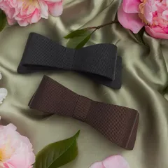 ●グログラン生地 固リボン ヘアクリップ バレッタ ヘアアクセ  大人 かわいい ヘアアレンジ おしゃれ プチプラ オフィス  ハーフアップ フォーマル