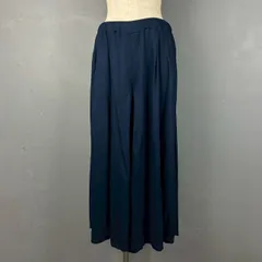 美品 HIROKO BIS HIROKO KOSHINO ヒロコビス ヒロココシノ キュロット ワイドパンツ プリーツ ペチコート付き ネイビー 紺 13AB 大きいサイズ