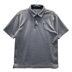 サイズ：M UNDER ARMOUR アンダーアーマー 1290140 半袖ポロシャツ HEATGEAR ボーダー柄 グレー系 [240101531023] ゴルフウェア メンズ ストスト