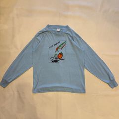 80s 90s　usa　hef-t　Tシャツ　ロング　ロンT　長袖　アート　短丈　【T-377】